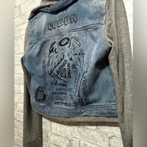 LEI Jean Jacked Upcycled with Affirma on Back - Picture 1 of 12